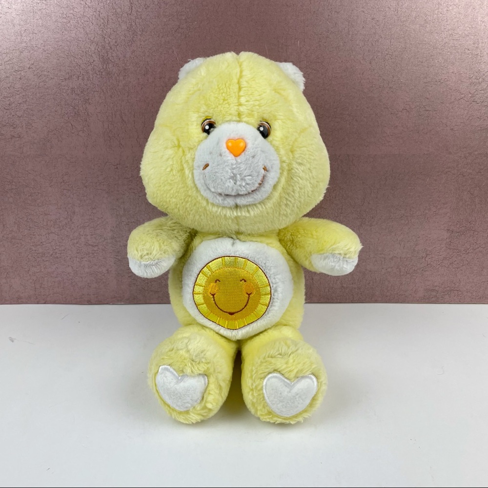 Vintage Funshine Sunshine Yellow Care Bear Stuffed Animal Plush Toy